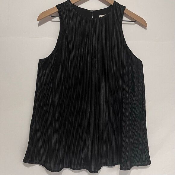 a new day Tops - A New Day Black Pleated Sleeveless Top   Size S